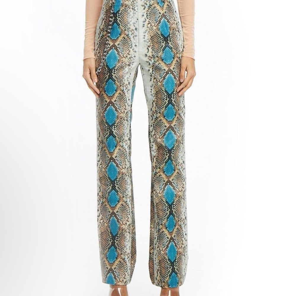 I.AM.GIA Blue and Brown Snake Print Pants